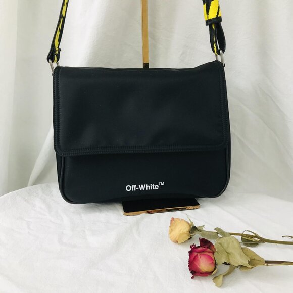 NEW Off-White - Logo Nylon Crossbody Bag In Black - Picture 3 of 12